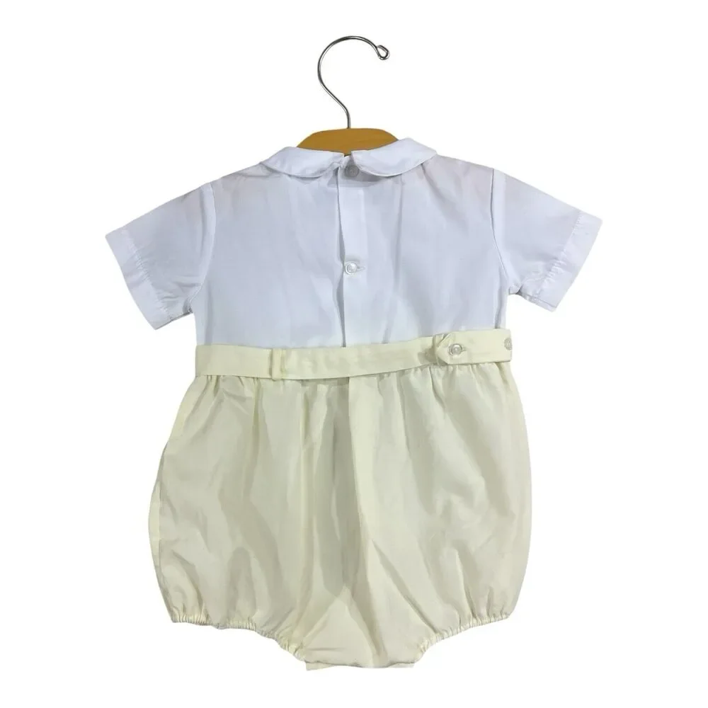 Petit Ami Vintage Baby Boy Bubble Romper Balloons Yellow White Birthday 6 Months